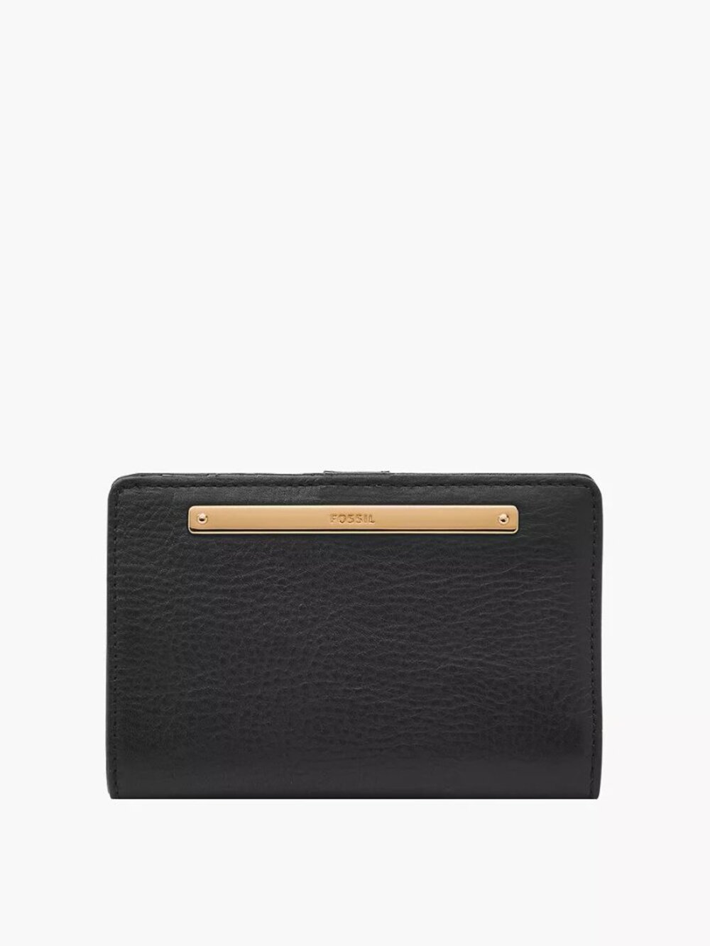 Fossil Black Leather Wallet with Gold Accent